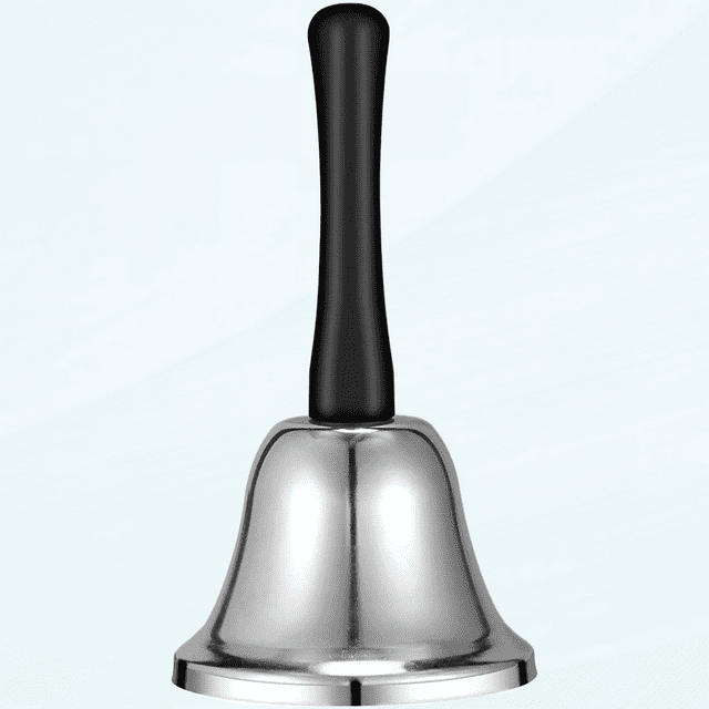 Hand Bell Metal Tea Bell Service Bell Gold Hand Bell School Small Hand Bell For Adults Silver