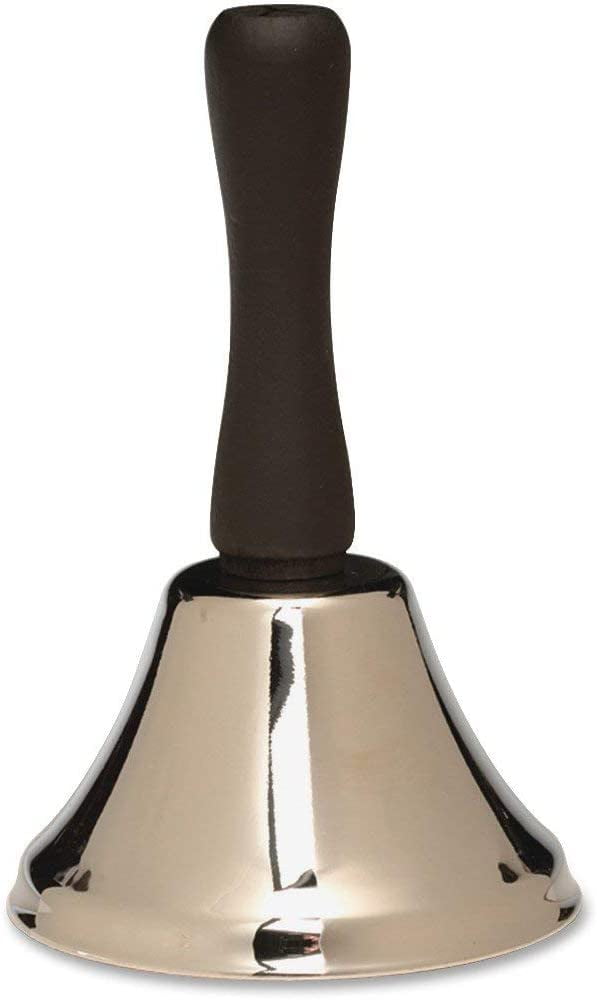Classic Silver Steel Hand Bell with Black Handle