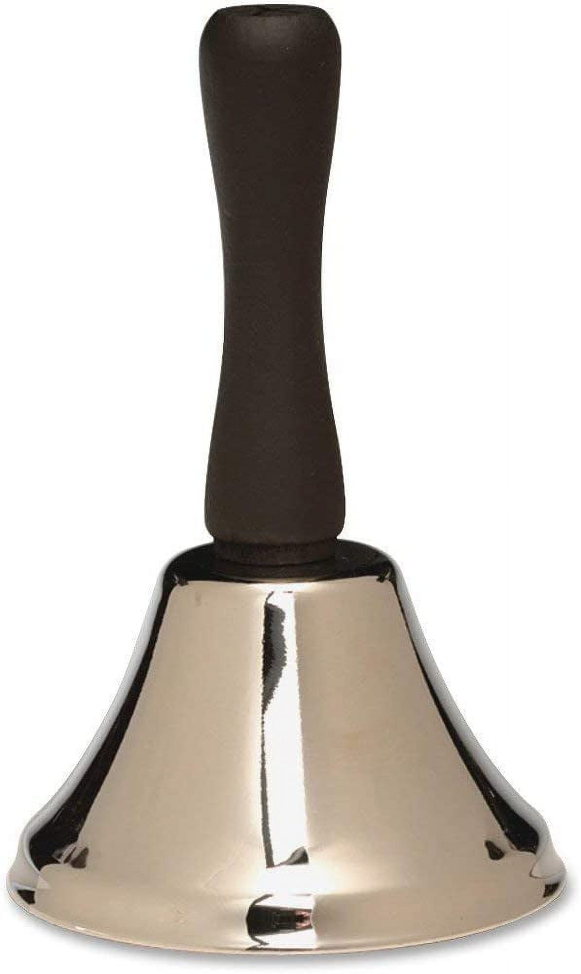 Classic Silver Steel Hand Bell with Black Handle