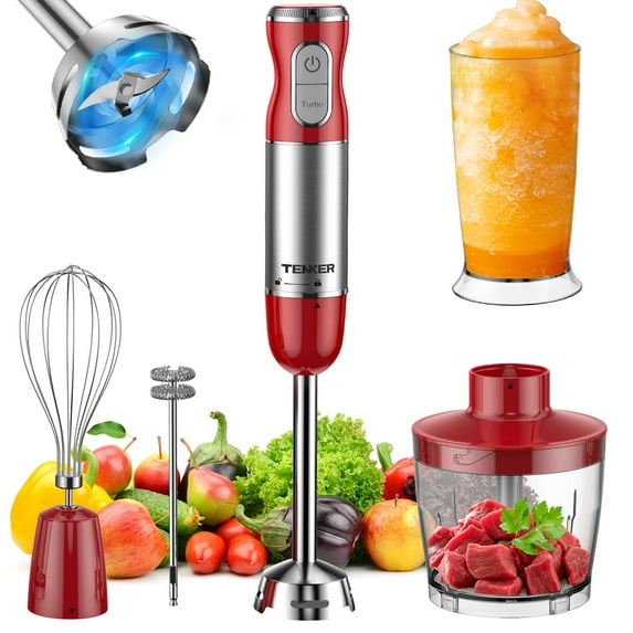 Hand Blender, 5-in-1 Immersion Hand Blender,12 Speed Turbo Mode Stick Blender for Make Smoothie, Milk Shakes,Juice ,Sauces