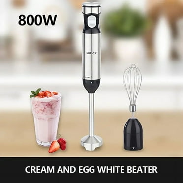 Hand Blender Mixer Mini Electric Stick With Egg Whisk Multi-Speed Control & Safety Child Lock For Baby Food Fruits Sauces And Soup