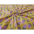thumbnail image 1 of Hand Block Print Fabric by The Yard 42 inch Width 100% Cotton Material Yellow Floral Pattern Light Weight Indian Cloth for Making Kurti Summer Dress Salwar Kameez, 1 of 6