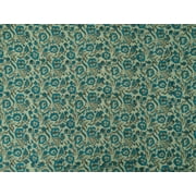 Hand Block Print Indian Cotton Green Sewing Fabric Craft Material By The Yard