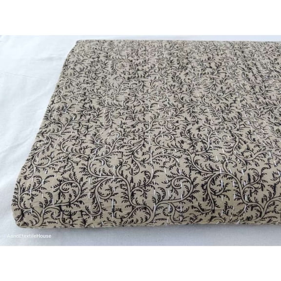 Hand Block Print White Cushion Cover 18x18 Inches Indian Floral Cotton Throw Pillow Cover Decorative Boho Farmhouse Home Decor