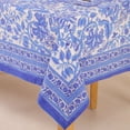 thumbnail image 1 of Hand Block Printed Table Cover - Exquisite Design, Premium Cotton Fabric, Perfect for Dining and Decor, Dining Table Linen Color Midnight Blue 12 Seater 72 x 135 Inches Rectangle, 1 of 7