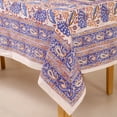thumbnail image 1 of Hand Block Printed Table Cover - Exquisite Design, Premium Cotton Fabric, Perfect for Dining and Decor, Dining Table Linen Color Orchid Purple 12 Seater 72 x 135 Inches Rectangle, 1 of 7