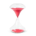 thumbnail image 1 of Hand Blown 45 Minute Sand Timer, Art Deco Design, Neon Red Sand, 1 of 1