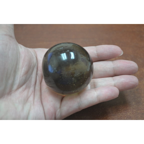 Hand Blown Amber Glass Sphere Ball 2"