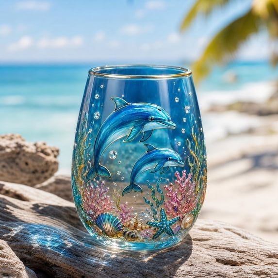 Hand Blown Crystal Whiskey Glass, 3D Sea Turtle Nautical Art Tumbler, Lead-Free Premium Lowball Glassware, Unique Bourbon Scotch Cocktail Cup, Gift for Men Him Dad Husband