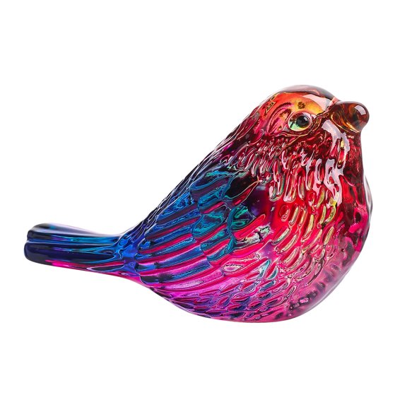 Hand Blown Glass Bird Figurine Miniature Collectible Desk Decoration For Bird Lover