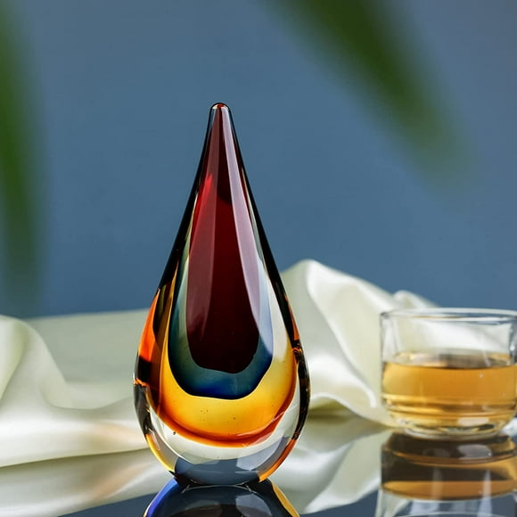 Hand-Blown Glass Decor - Murano-Style Glass Statue and Figurine, Red