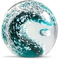 thumbnail image 1 of Hand Blown Glass Figurines Ball Ocean Waves,Paperweight Glass Ball,Home Decor Collectible,Aquarium Decor,Office Decor Ocean Lovers, 1 of 7