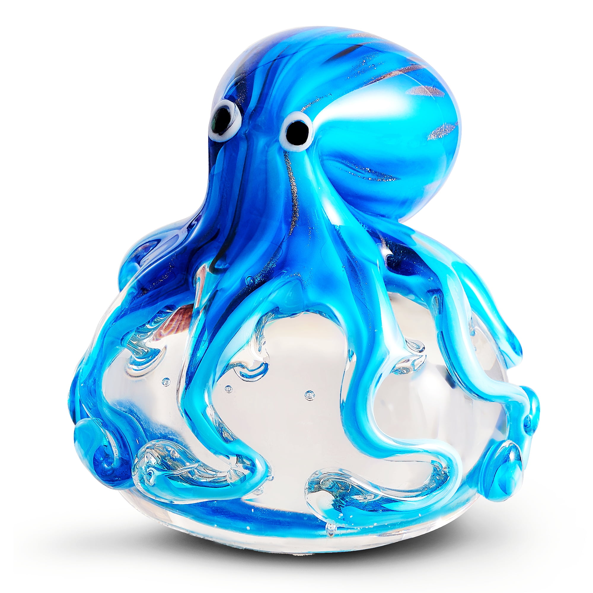 EUSTUMA Hand Blown Glass Octopus Figurine, Unique Sea Animal Aquarium ...