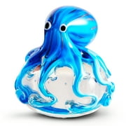 Hand Blown Glass Octopus Figurine Ornament,Sea Animal Ornament for Fish Tank Aquarium,Sea Animals Collection for Birthday Gift,Glass Office Paperweight for Desk.