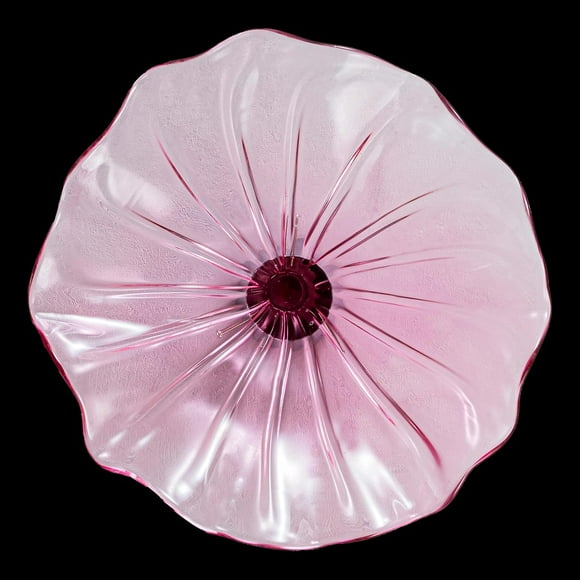 Hand Blown Glass Panel, Murano Hanging Wall Art Deco Plate, Pink Modern Wall Decoration , For Foyer, Corridor, Living Room, Dining Room, Bedroom