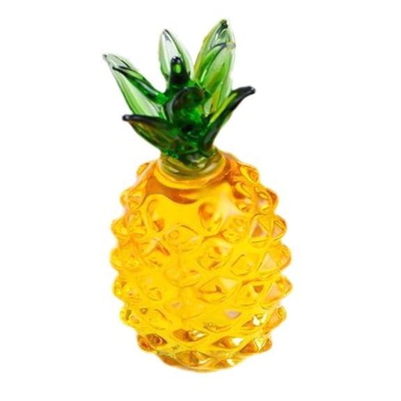 Hand Blown Glass Pineapple Statue Crystal Artificial Fruit Figurine Ornament for Sophisticated Home and Office Decors