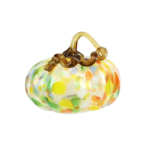 Hand-Blown Glass Pumpkin Figurine Decor –Tabletop Ornament & Collectible Centerpiece for Fall Harvest, Halloween, Thanksgiving, Home, Living Room, or Shelf, 6 Styles Available