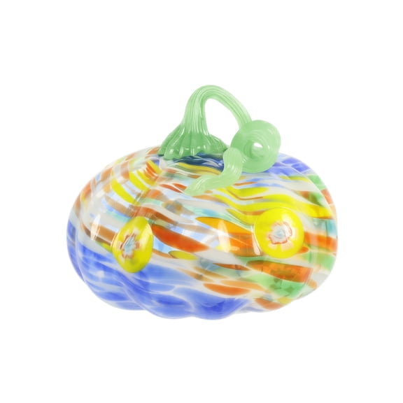 Hand-Blown Glass Pumpkin Figurine Decor –Tabletop Ornament & Collectible Centerpiece for Fall Harvest, Halloween, Thanksgiving, Home, Living Room, or Shelf, 6 Styles Available