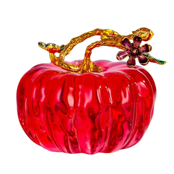 Hand Blown Glass Pumpkin Figurine Unique Collectible Ornament Novelty Funny Toy for Home