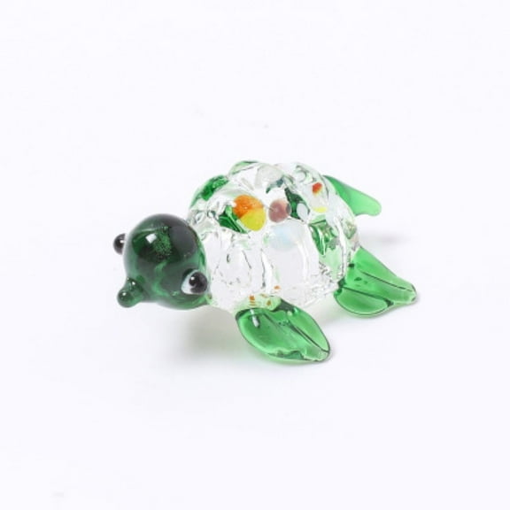 Hand Blown Glass Tiny Turtle Figurines, Mini Turtle Ornaments for Home Garden Collectible Decor Gifts