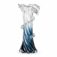 Hand Blown Glass Vase, Ocean Wave Gradient Design, Blue White, for ...