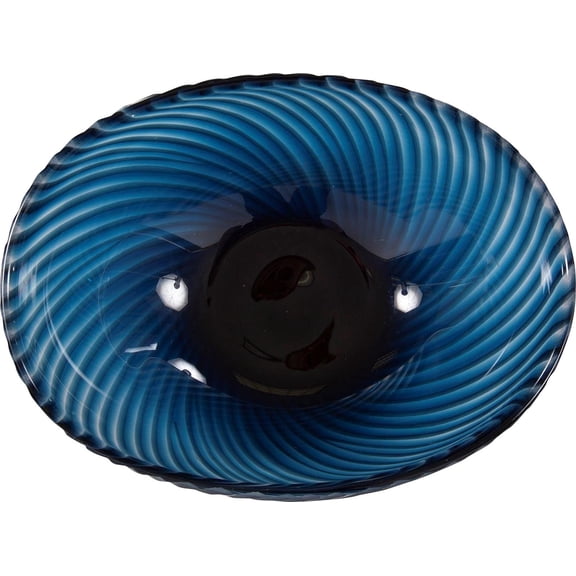 Hand-Blown Ocean Wave Glass Bowl-Elegant Blue Artwork