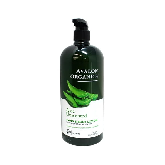 Avalon Organics Hand & Body Lotion for Dry Skin Aloe Unscented, 32 OZ