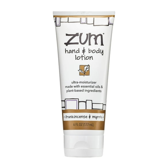 Zum by Indigo Wild Hand & Body Lotion – Natural Moisturizer for Dry Skin – With Shea Butter, Jojoba Oil & More – Frankincense & Myrrh Scent – 6 fl oz – For Men & Women