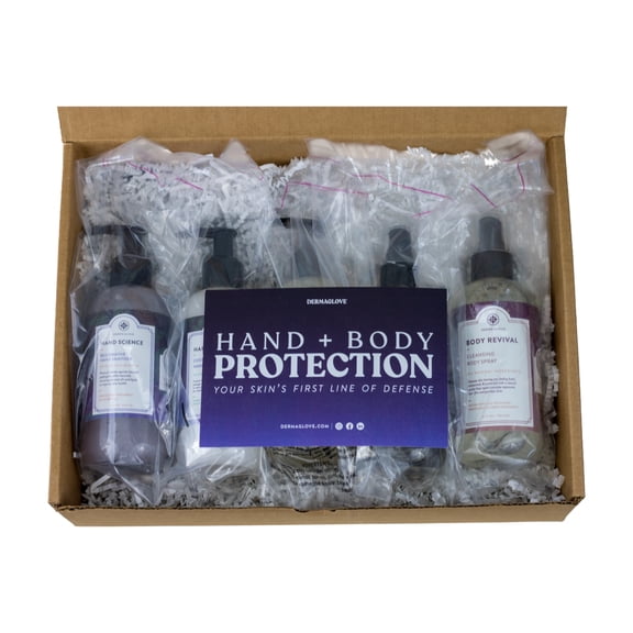 Hand + Body Protection Kit - Skin-First Sanitizers & Refreshing Body Mist for Daily Protection & On-the-Go Hygiene - 8 Fl Oz (Pack of 5)
