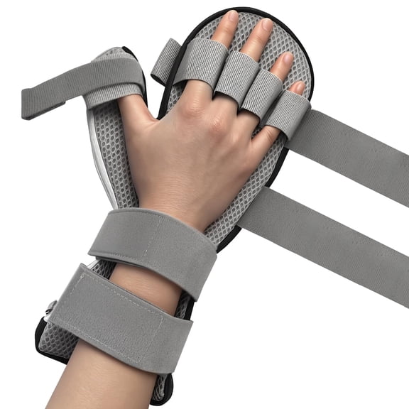 Hand Brace Splint for Straightening Fingers with 5 Fingers Resting Support,Prevent Fingers Curling, Contractures, Fit Right & Left,L