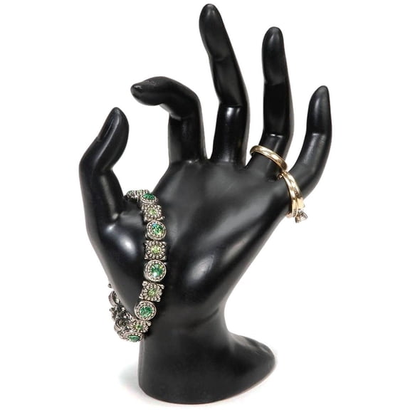 Hand Bracelet and Ring Display for Storefront or Home use, Measures 3.5 x 5 x 7 Inches, Black