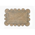 thumbnail image 1 of Hand Braided Beige and Grey Color Scalloped Area Rug Rectangle Rug Natural Jute Rug, 1 of 5
