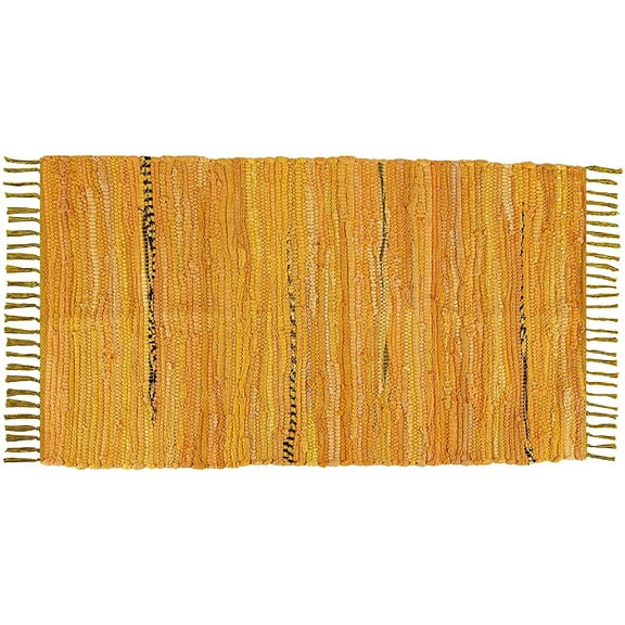 Hand Braided Cotton Rag Rug 24''x36''- 2x3'- Multicolor Chindi Rug - Washable & Reversible with Tassel