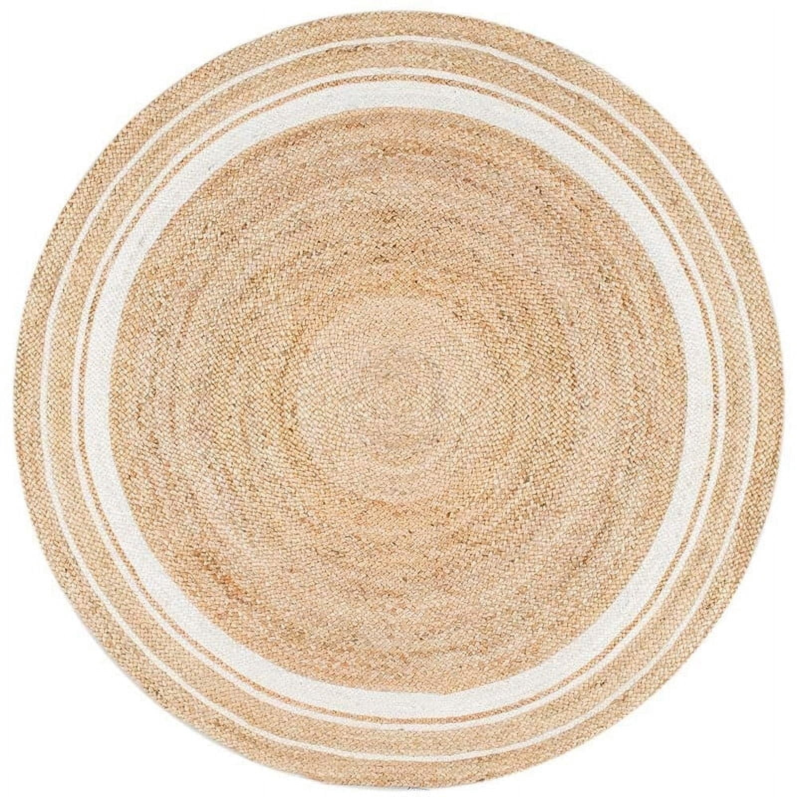 Hand-Braided Jute Round Area Rug Non-Slip, Durable Carpet Rug with ...