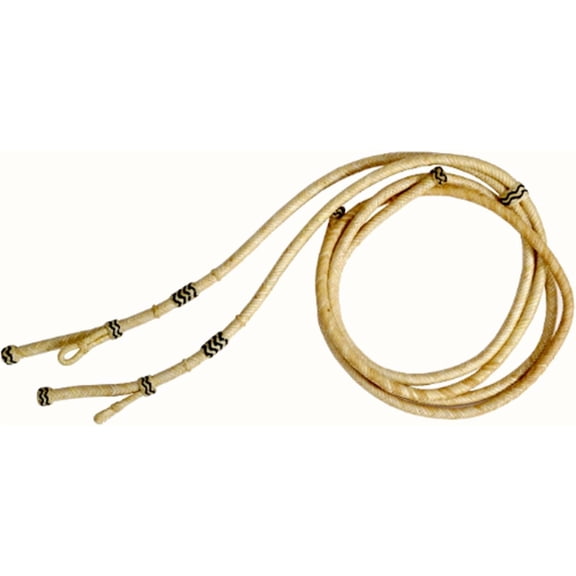 Hand-Braided Roping Reins with Colored Knots – Premium Natural Nylon & Rawhide Leather (Black)