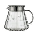 thumbnail image 1 of Hand Brewed Coffee Pot Pour Over Drip Filter Carafe Borosilicate Glass Sharing Server with Wooden Base for Home Kitchen Office Cafe Use, 1 of 7