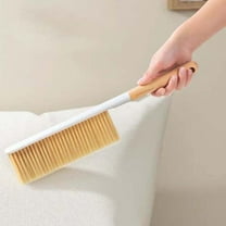 Hand Broom Cleaning Brushes, Soft Counter Duster Furniture Dusters Brush with Long Wooden Handle Household Dusting Tool