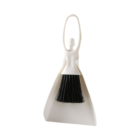 Hand Broom and Dustpan Set, 1 Pc Mini Brush Nesting Tiny Cleaning Whisk, 2-in-1 Small Broom and Dustpan for Desk, Keyboard, Car Cleaner Tools, 4.21x8.86 inch