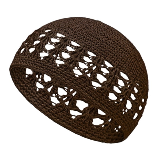 Hand Bucket Hat Breathable Openwork Knit Summer Sun Beach Cap for Casual Jeans Outfit All-Season WomenCoffeeOne Size