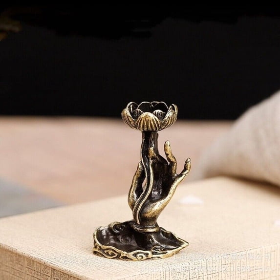 Hand Buddha Lotus Incense Burner Statue Desktop Decorations