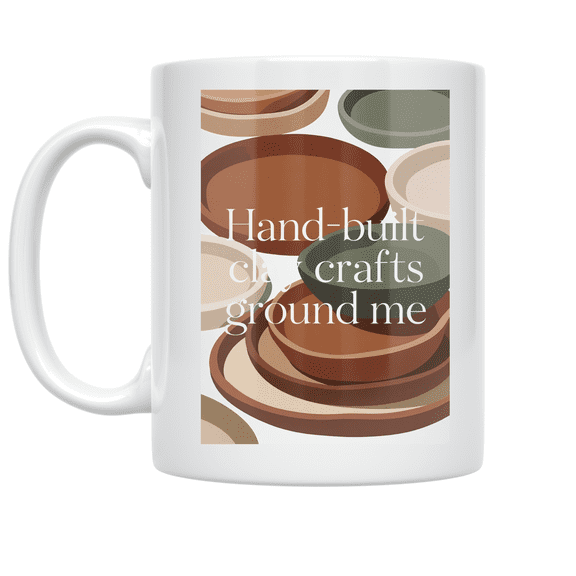 Hand-Built Clay Crafts Ground Me - Clay Crafting Enthusiast - 11 oz Ceramic Coffee Mug