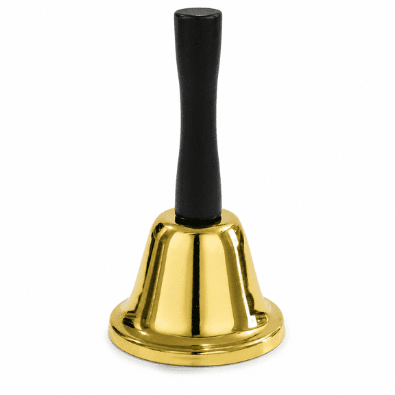 Hand Call Bell for Elderly Care, Loud Metal Service Bell for Caregivers, Pets Training, Dinner Table, Classroom, Reception Desk Alert Bell, Portable Silver