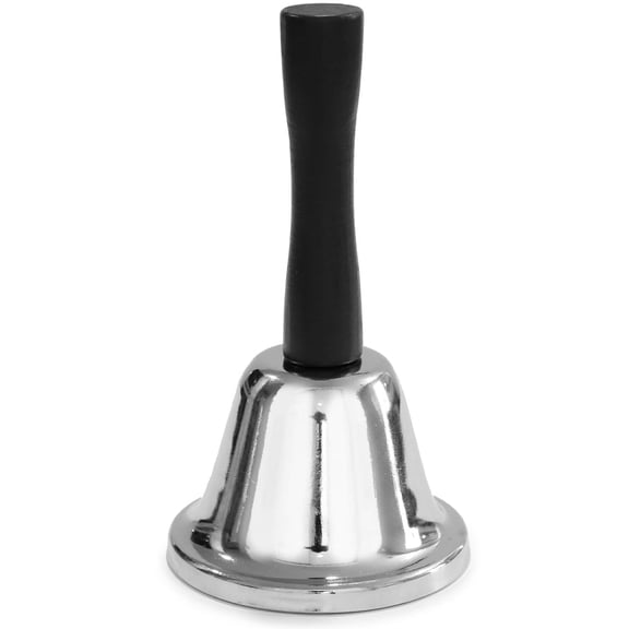 Hand Call Bell for Elderly Care, Loud Metal Service Bell for Caregivers, Pets Training, Dinner Table, Classroom, Reception Desk Alert Bell, Portable Silver