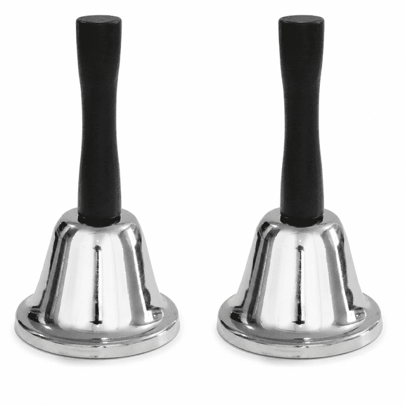 Hand Call Bell for Elderly Care, Loud Metal Service Bell for Caregivers, Pets Training, Dinner Table, Classroom, Reception Desk Alert Bell, Portable Silver