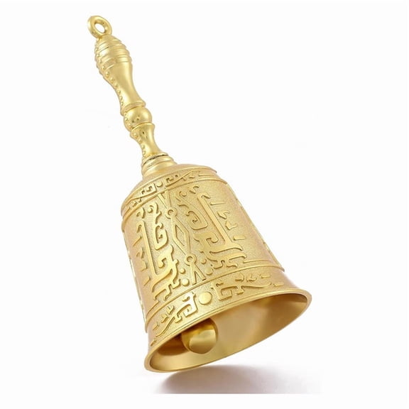 Hand Call Bell for Service Bell, Teacher Classroom Bell, Dinner Bell, Tibetan Bells,1 * Hand Call Bell,Gold