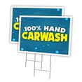 thumbnail image 1 of Hand Car Wash 2 Pack Of 18" x 24" Yard Sign & Stake | Advertise Your Business | Stake Included Image On Front Only | Made in The USA, 1 of 3