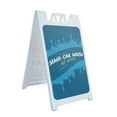 thumbnail image 1 of Hand Car Wash  24" x 36" Double Sided A-Frame Sidewalk Sign, Includes 2 Installed Vinyl Decals | Foldable Portable White Signicade Sandwich Board Signs, 1 of 5