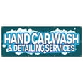thumbnail image 1 of Hand Car Wash | 36" X 96" Banner | Outdoor Vinyl Sign With Grommets | Auto Detailing Detailer Detail Shop Truck | Made in The USA, 1 of 4