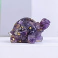 thumbnail image 1 of Hand Carved Amethyst Crystal Turtle Figurine - Natural Healing Tortoise Statue, Pocket-Sized Paperweight, Home & Office Decor, Gift Box Included, 1 of 5