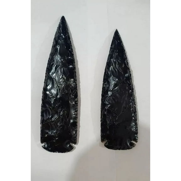 Hand Carved Black Obsidian Arrowhead 1''-10'' | Genuine Obsidian Gemstone